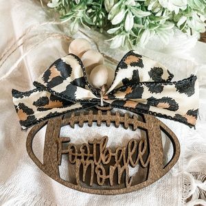 Football Mom Car Rear View Mirror Charm